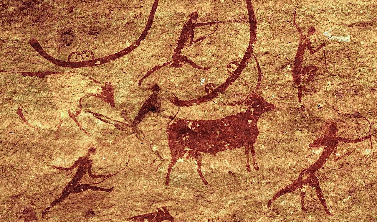 Cave paintings often depict hunting activities but plants were the staple food for stone age people, say researchers. Image credit - Gruban/wikimedia commons, licenced under CC BY-SA 2.0