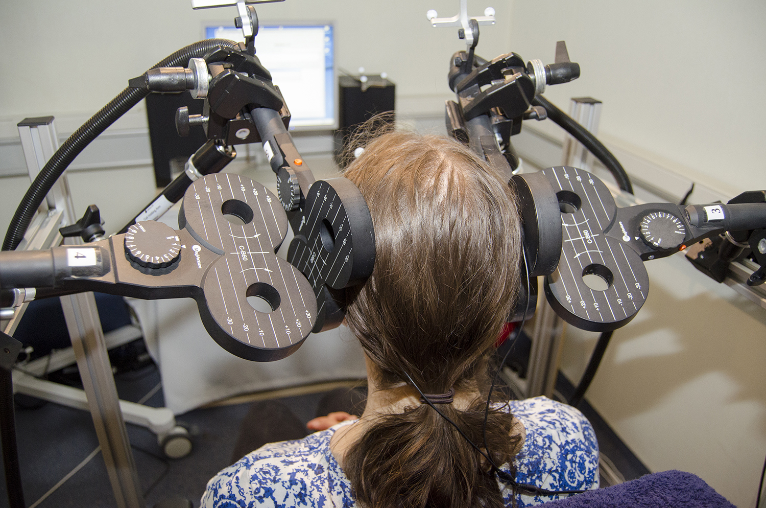 Scientists are using transcranial magnetic stimulation to understand which brain regions are important for communication. Image credit - Mathias Von Kriegstein