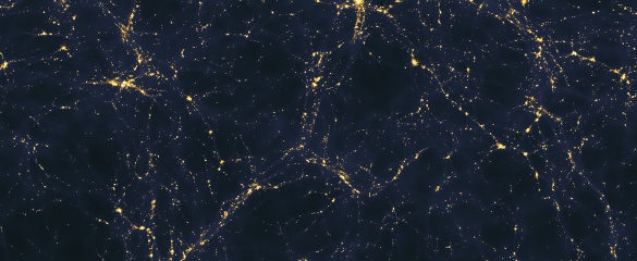 Computer models of the cosmic web indicate it is made up of nodes connected by filmaents, which look strikingly like the structure of the human brain. Image credit: Flickr/ UCL Mathematical and Physical Sciences/ Andrew Pontzen and Fabio Governato